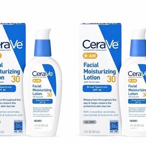 Two pack CeraVe AM Facial Moisturizing Lotion SPF 30 - White and Blue